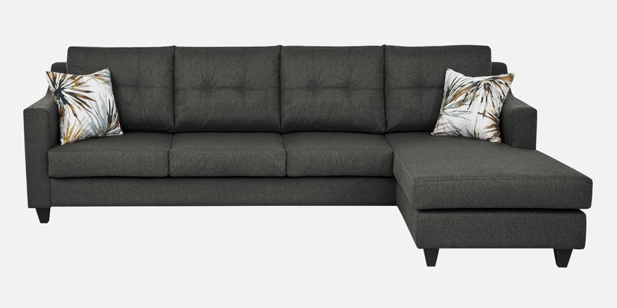 Welly Fabric Lhs Sectional Sofa 3 Lounger In Charcoal Grey Colour - Febonic Living