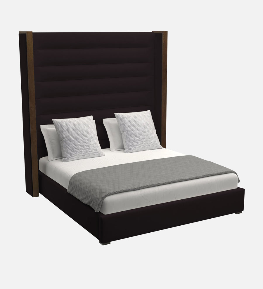 Sunny Fabric Upholstered King Size Bed In Cara Brown Colour - Febonic Living