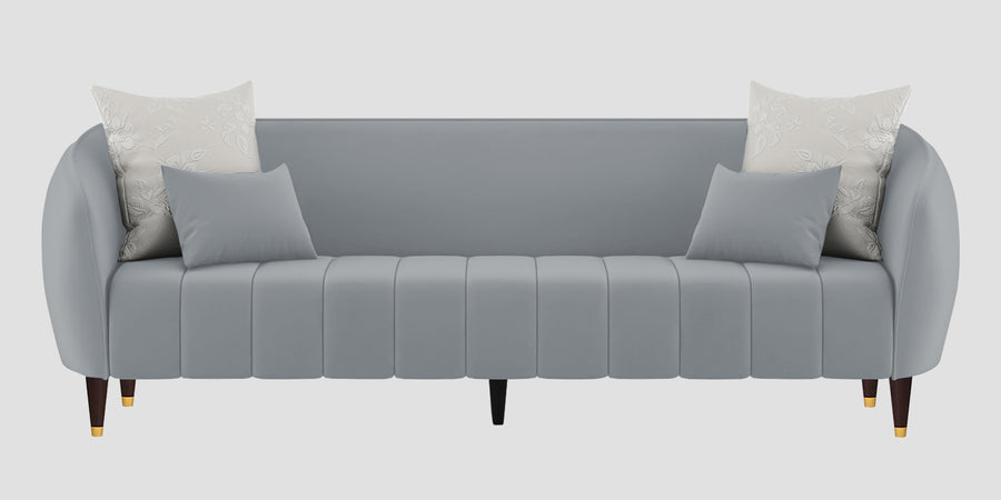 Hairo Velvet 3 Seater Sofa In Concrete Grey Colour - Febonic Living
