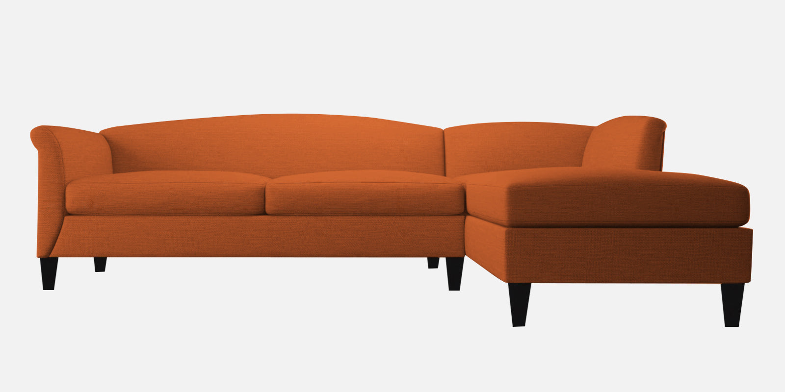 Kimber Fabric LHS Sectional Sofa (3+Lounger) in Vivid Orange Colour