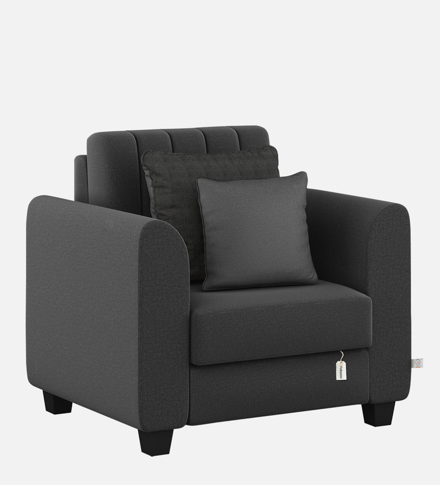 Cosmic Fabric 1 Seater Sofa In Charcoal Grey Colour - Febonic Living