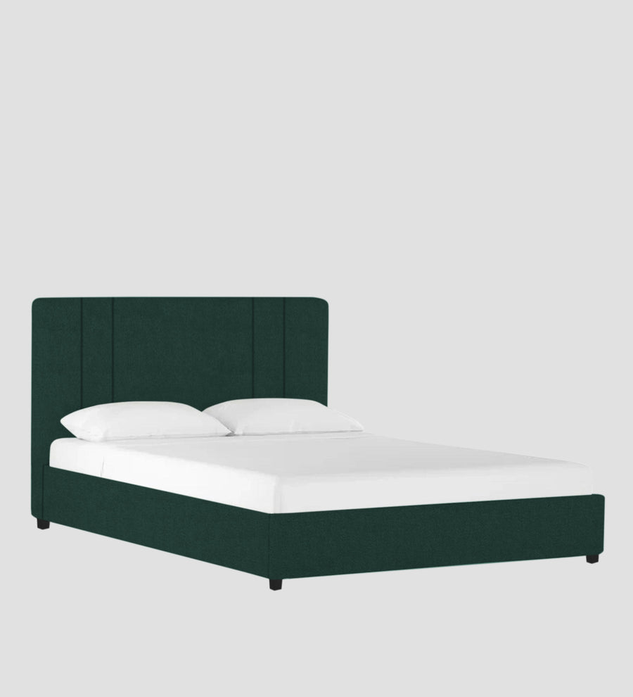Asyra Velvet Upholstered King Size Bed In Forest Green Colour With Box Storage - Febonic Living