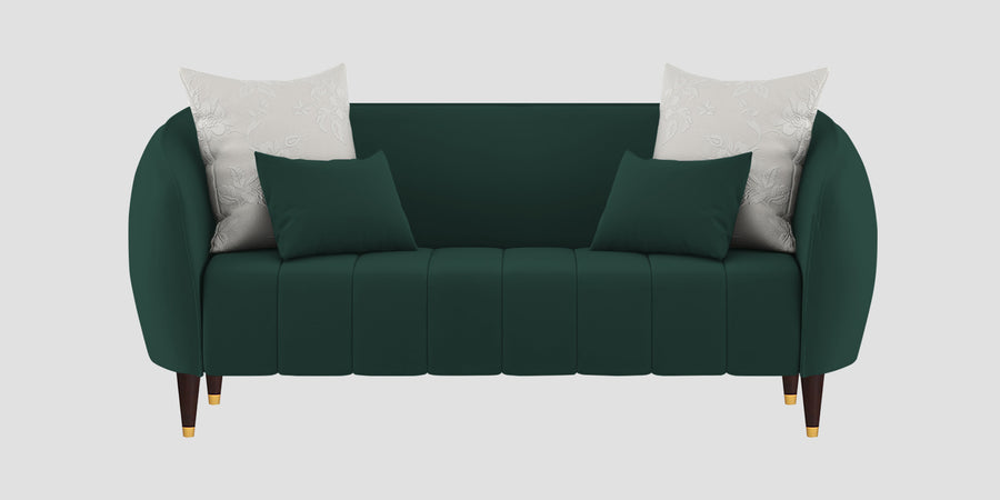 Hairo Velvet 2 Seater Sofa In Forest Green Colour - Febonic Living