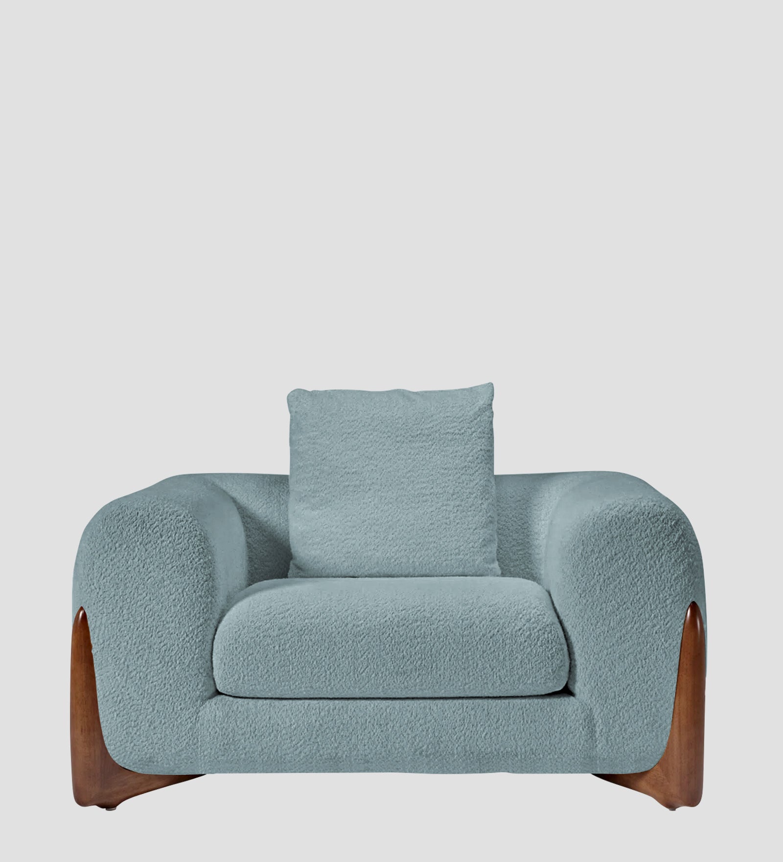 Boko Boucle 1 Seater Sofa In Stormy Blue Colour - Febonic Living