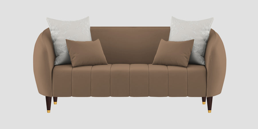 Hairo Velvet 2 Seater Sofa In Mocha Mouse Colour - Febonic Living