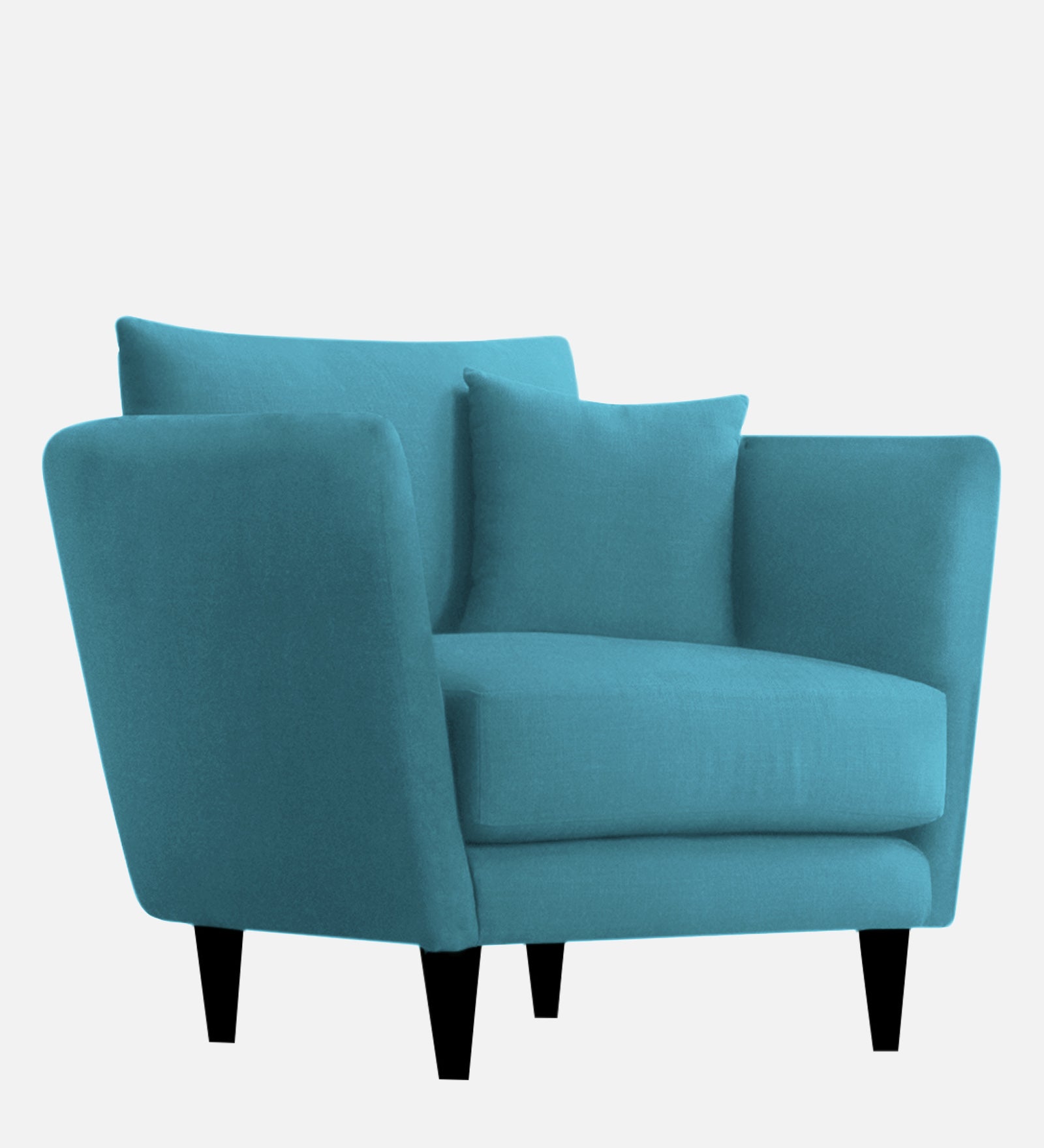 Norway Velvet 1 Seater Sofa In Aqua Blue Colour