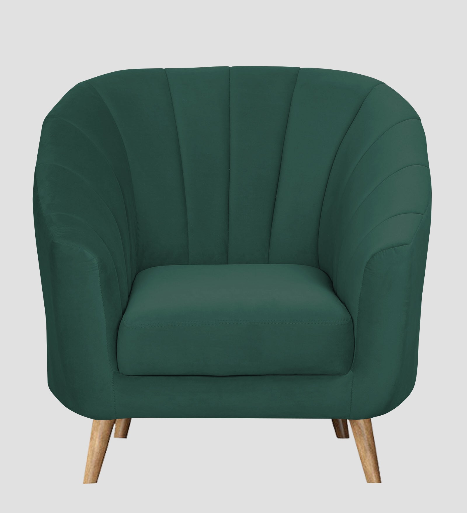 Nancy Velvet 1 Seater Sofa in Amazon Green Colour