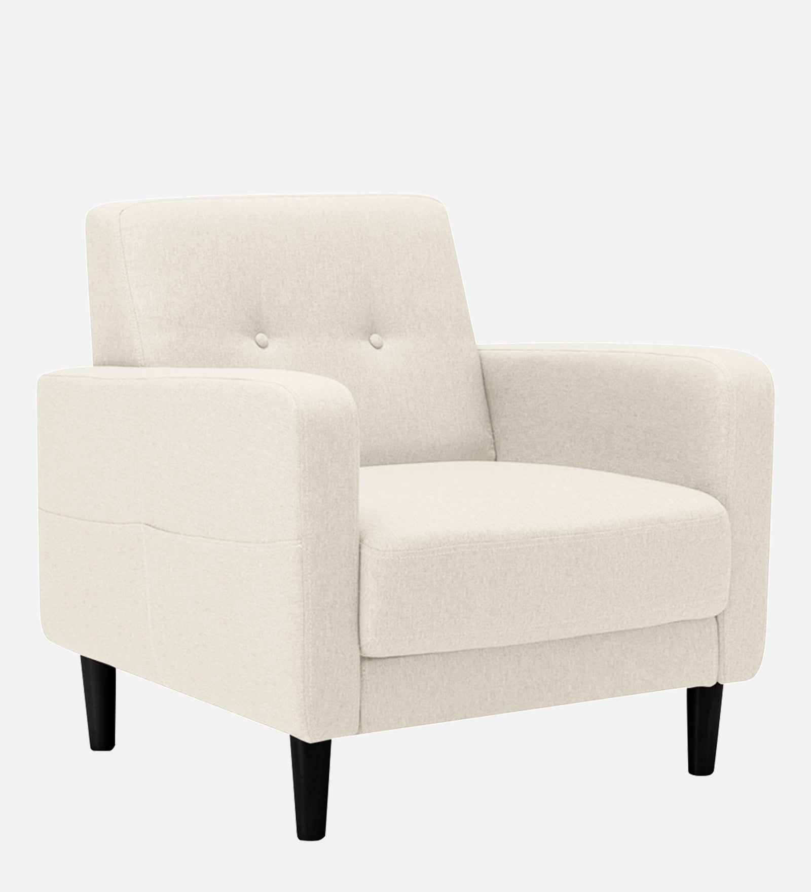 Marq Fabric 1 Seater Sofa in Ivory Cream Colour