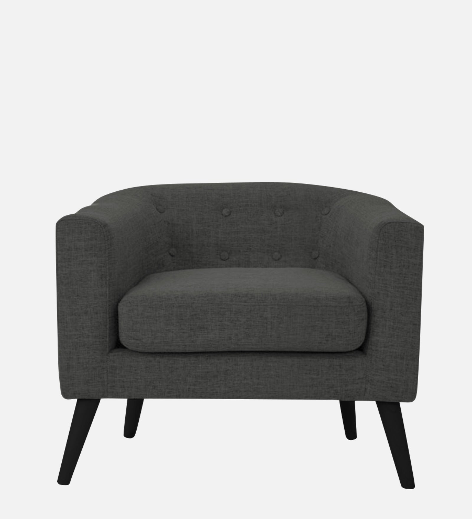 Casper Fabric 1 Seater Sofa in Charcoal Grey Colour