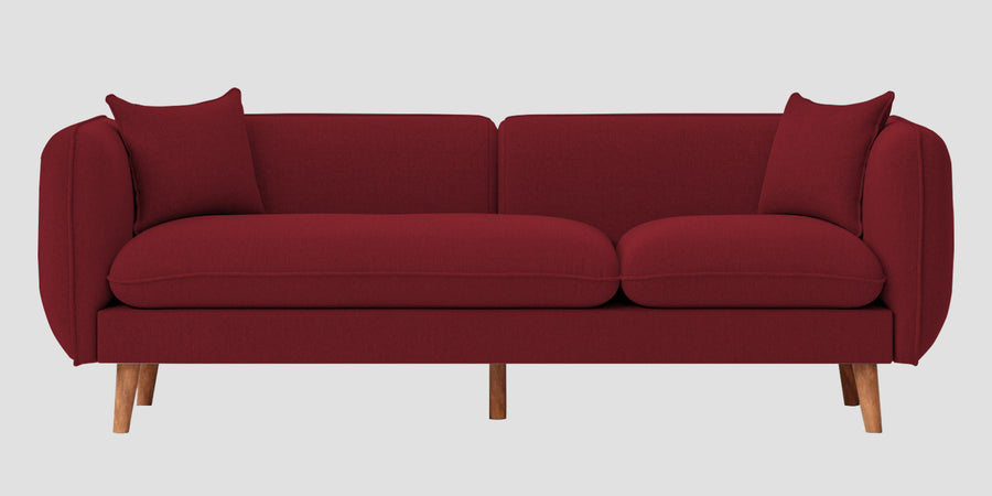 Reva Fabric 3 Seater Sofa In Chilli Red Colour - Febonic Living
