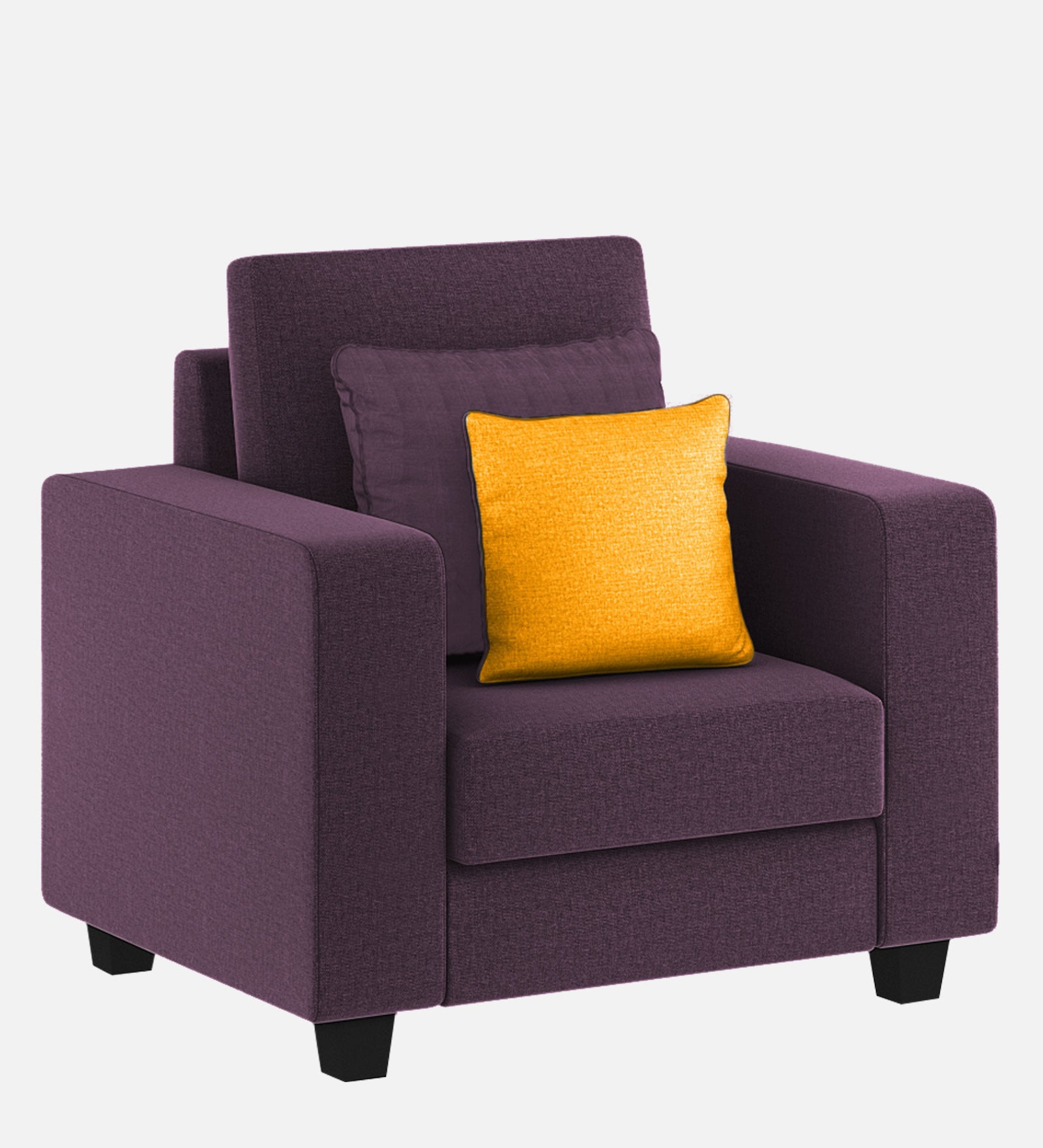 Nabi Fabric 1 Seater Sofa In Greek Purple Colour