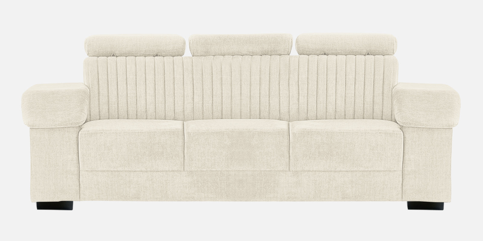 Draco Fabric 3 Seater Sofa In Ivory Cream Colour - Febonic Living
