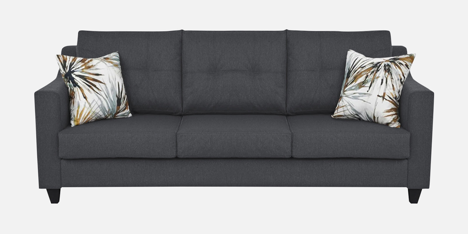 Welly Fabric 3 Seater Sofa In Maba Grey Colour