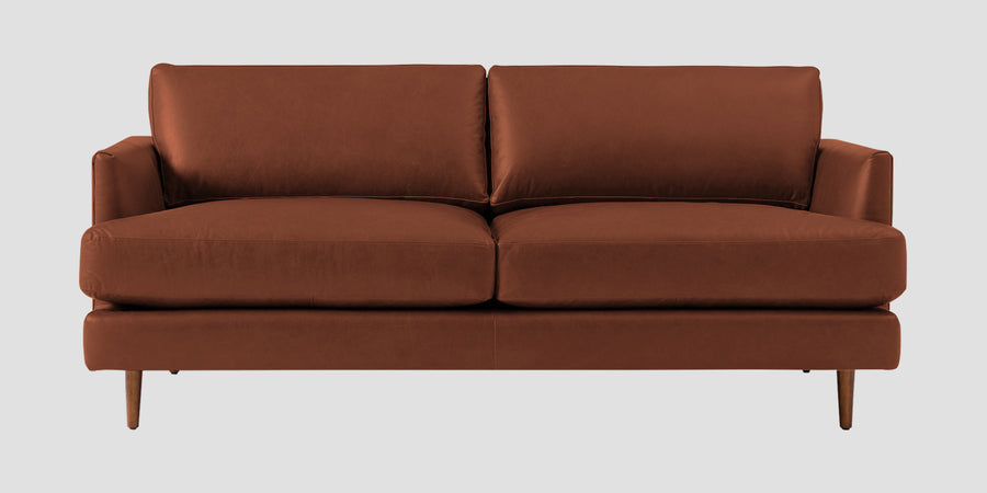 Sterio Leatherette 2 Seater Sofa In Sandle Brown Colour - Febonic Living