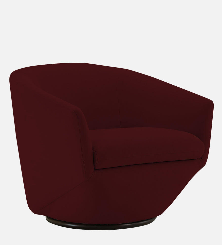 Haddie Velvet Swivel Chair In Blood Maroon Colour - Febonic Living