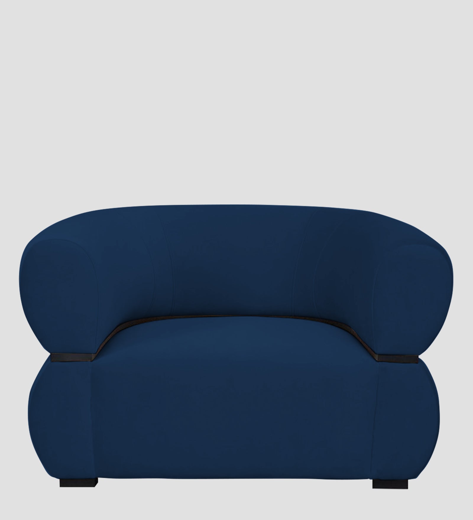 Kula Velvet 1 Seater Sofa In Imperial Blue Colour