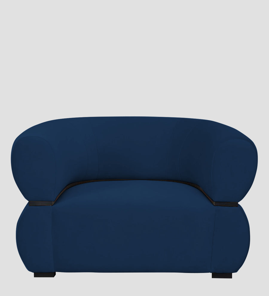 Kula Velvet 1 Seater Sofa In Imperial Blue Colour - Febonic Living