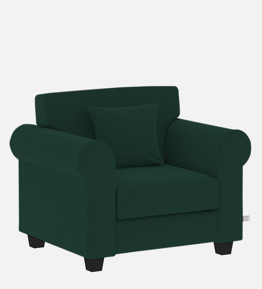 Numonk Velvet 1 Seater Sofa In Forest Green Colour - Febonic Living