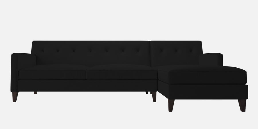 Miller Fabric Lhs Sectional Sofa 3 Lounger In Zed Black Colour - Febonic Living