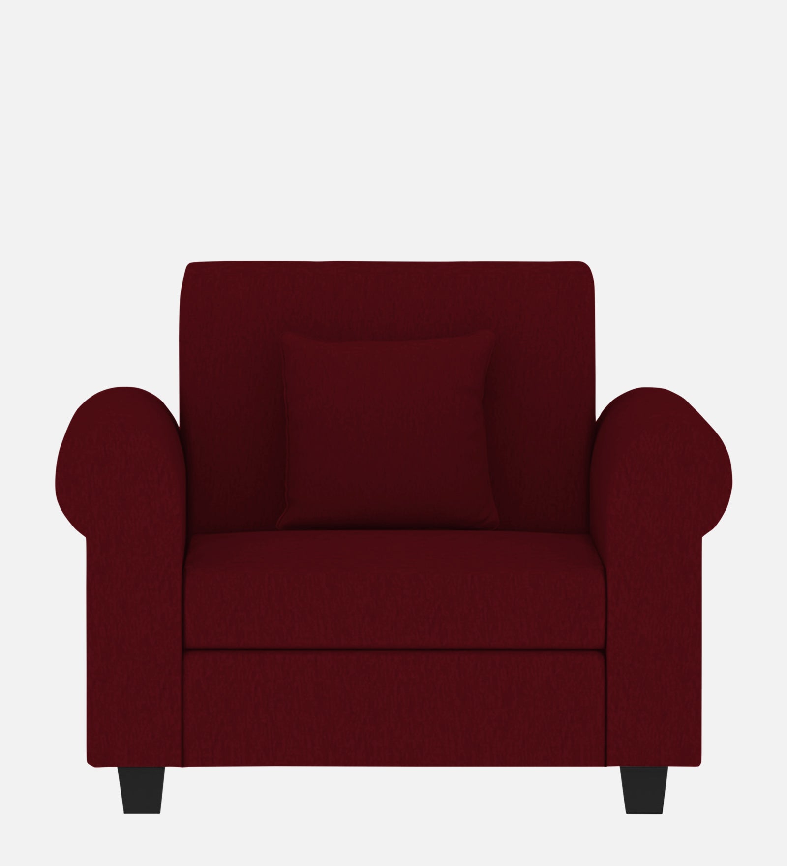 Derado Fabric 1 Seater Sofa in Ruby Red Colour