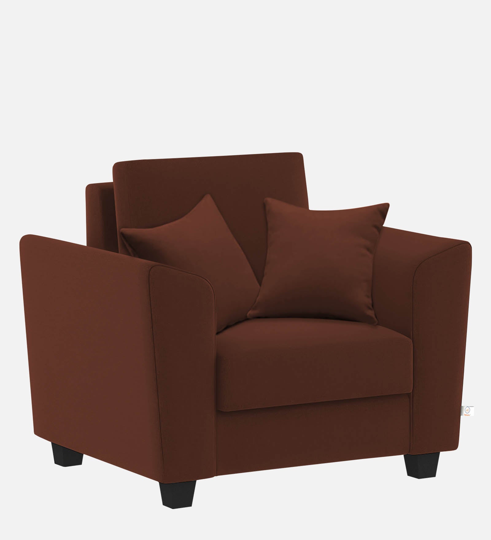 Daku Fabric 1 Seater Sofa in coffee brown Colour