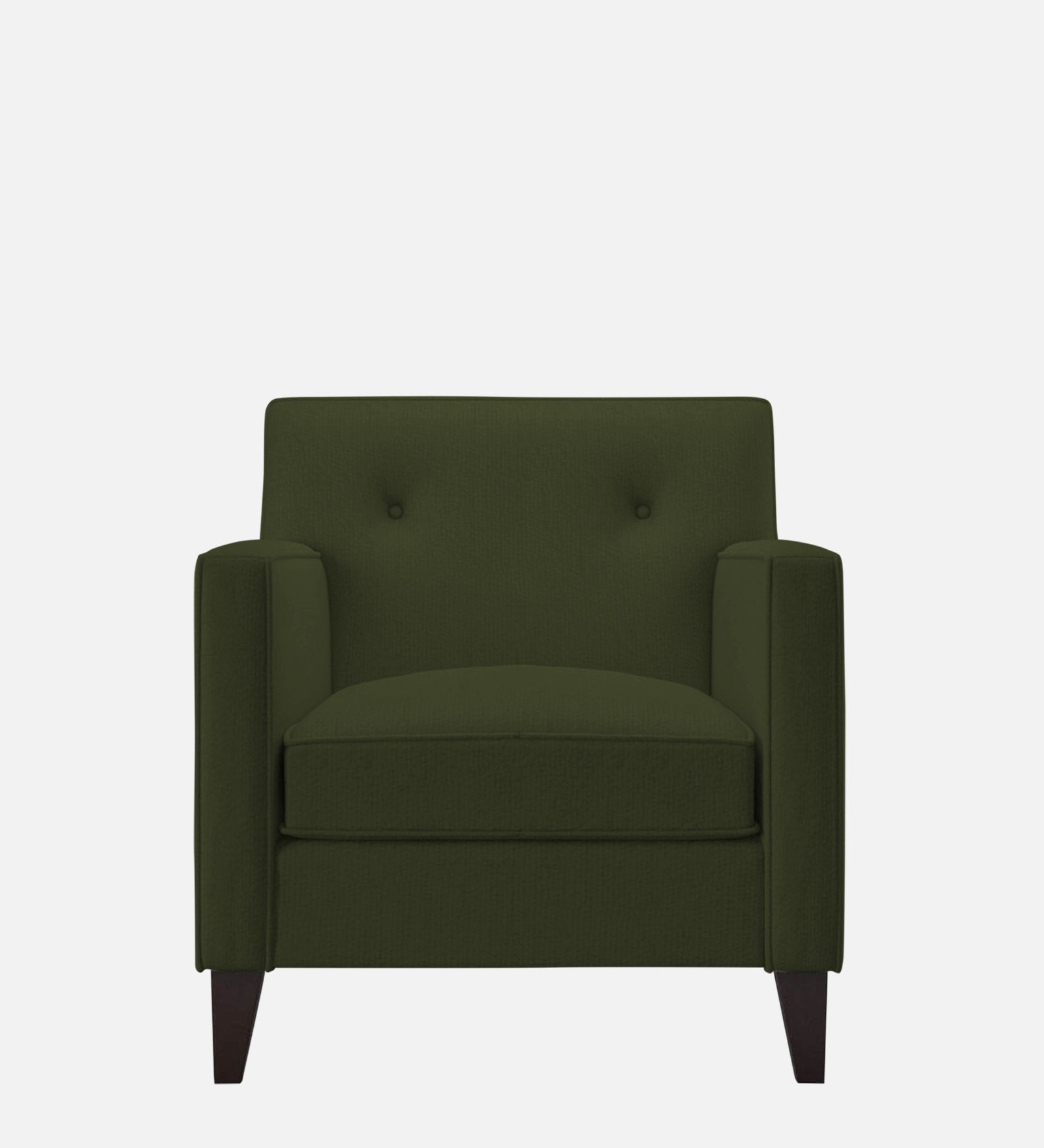 Miller Fabric 1 Seater Sofa in Olive Green Colour