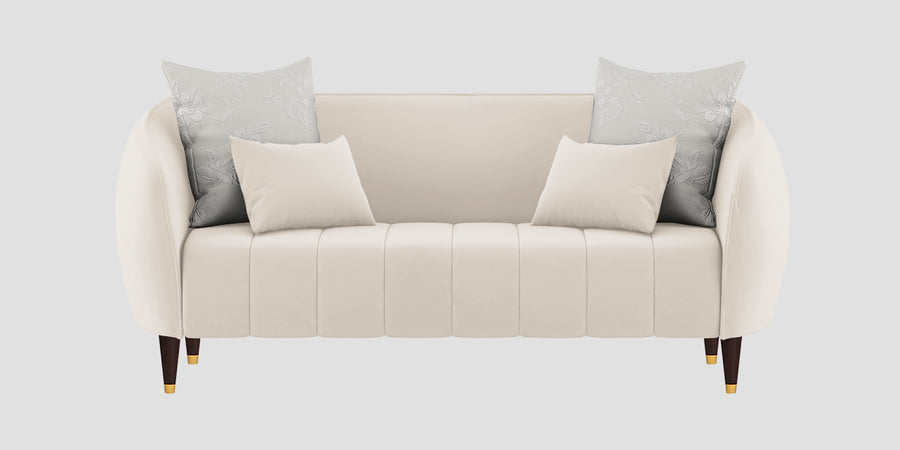 Hairo Velvet 2 Seater Sofa In Camel Beige Colour - Febonic Living
