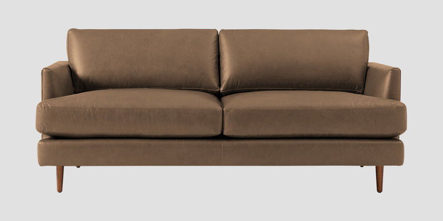 Sterio Leatherette 2 Seater Sofa In Husky Brown Colour - Febonic Living