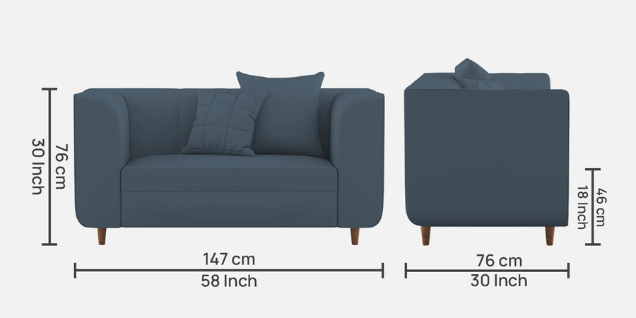 Sumo Velvet 2 Seater Sofa In Oxford Blue Colour - Febonic Living