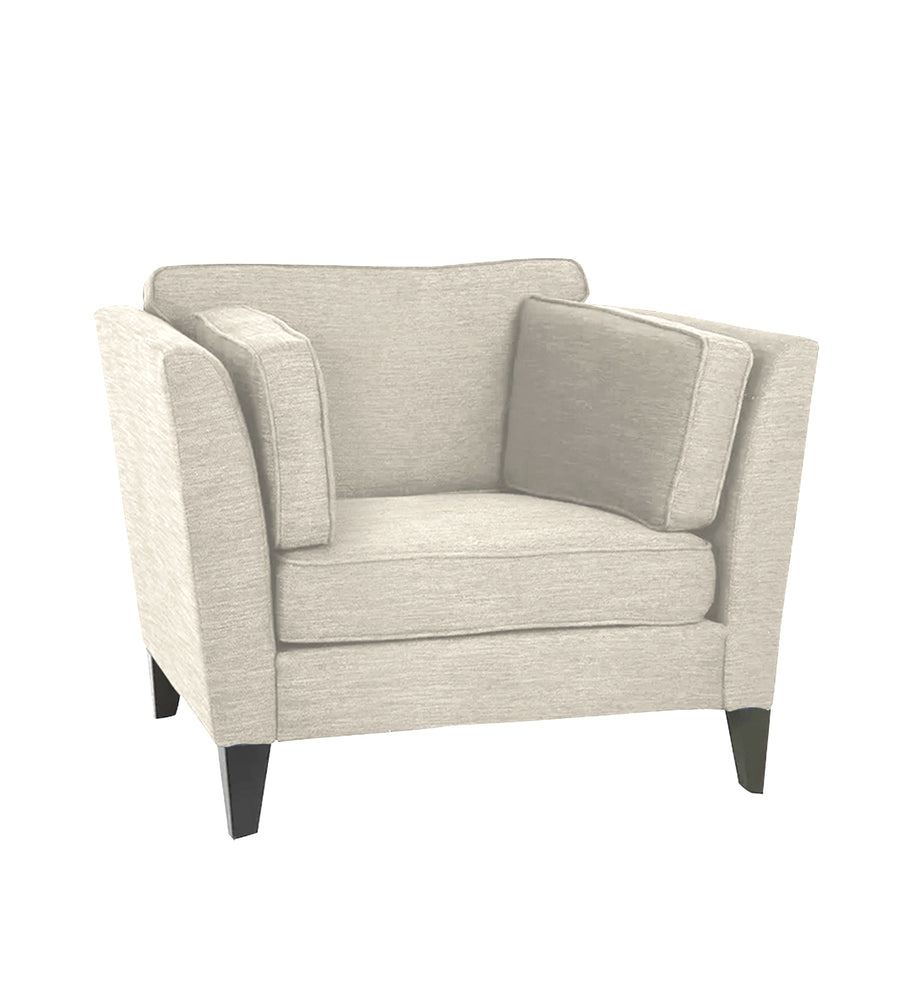 Nigar Fabric 1 Seater Sofa In Ivory Beige Colour - Febonic Living