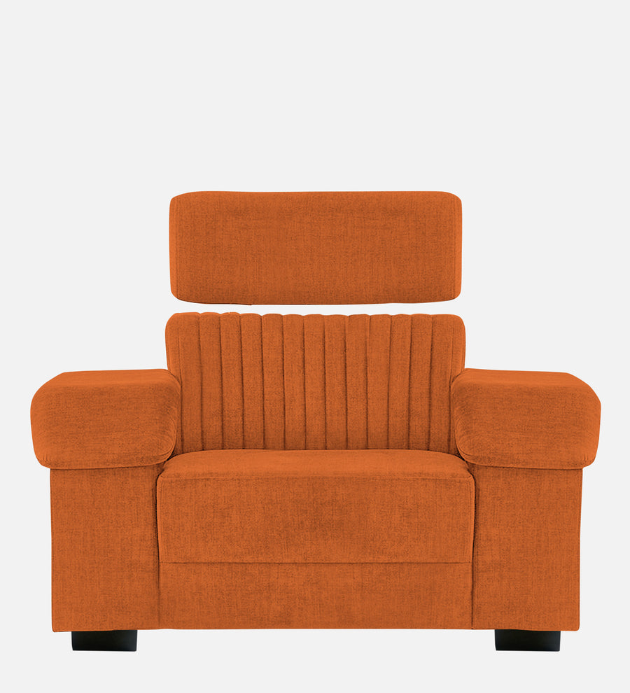 Draco Fabric 1 Seater Sofa In Vivid Orange Colour - Febonic Living