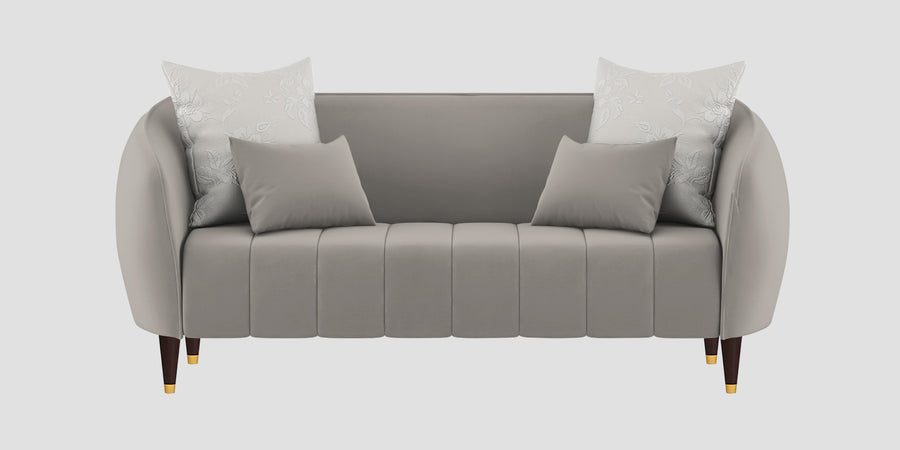 Hairo Velvet 2 Seater Sofa In Echo Grey Colour - Febonic Living
