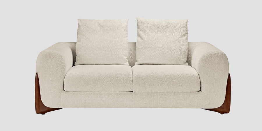 Boko Boucle 2 Seater Sofa In Shell White Colour - Febonic Living