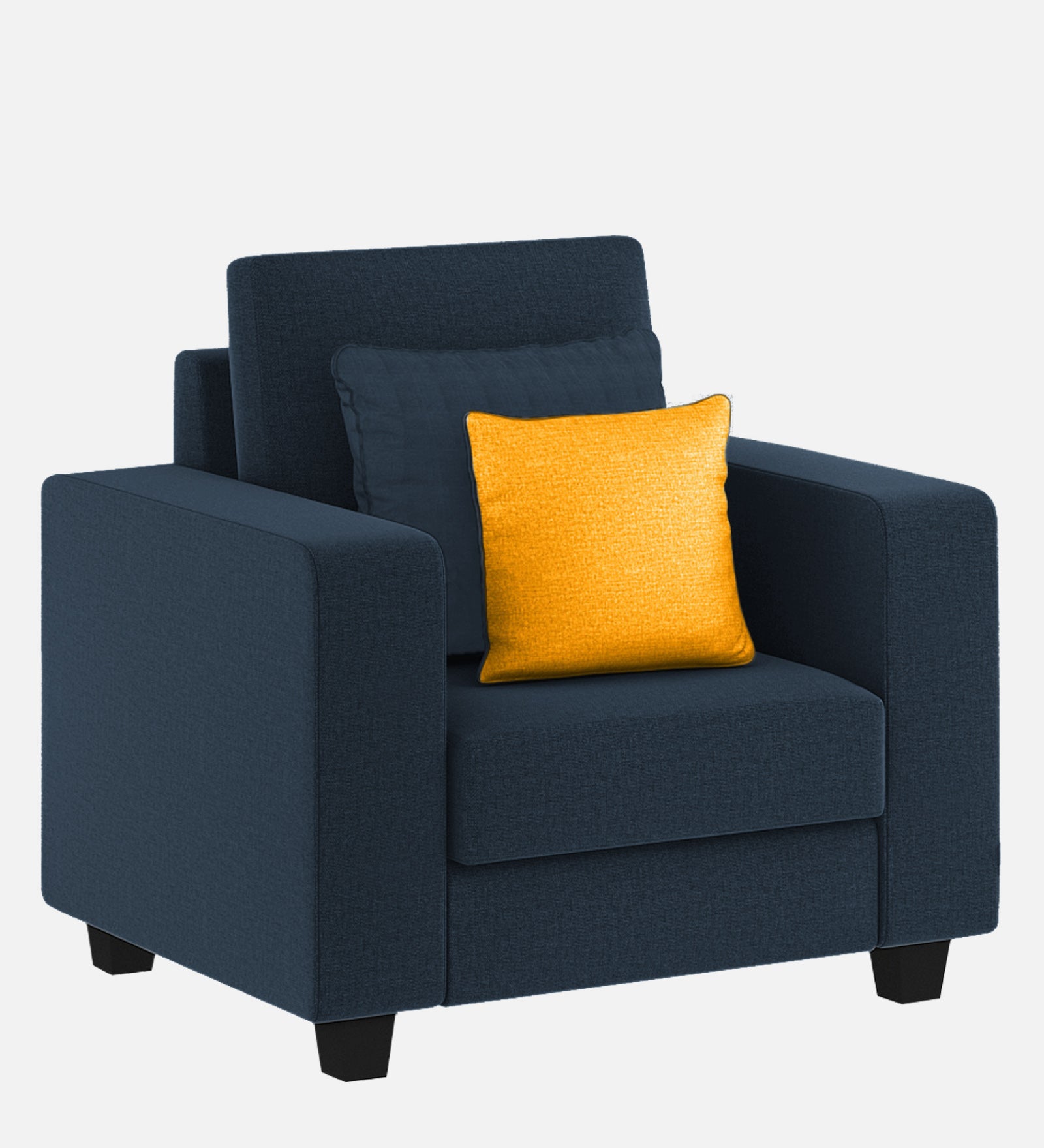 Nabi Fabric 1 Seater Sofa In Denim Blue Colour