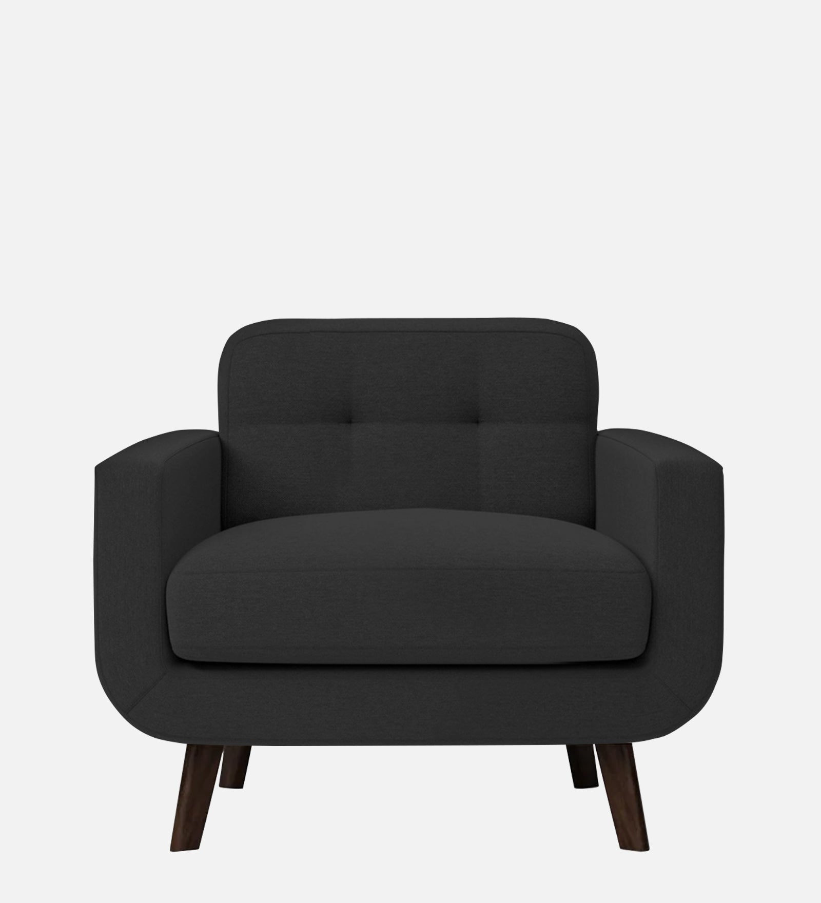 Marsela Fabric 1 Seater Sofa in Bitter Black Colour