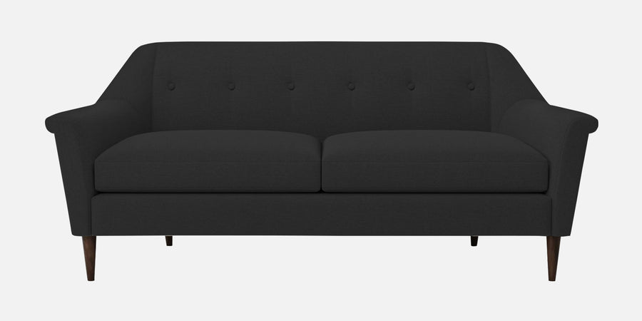 Homer Fabric 3 Seater Sofa In Bitter Black Colour - Febonic Living
