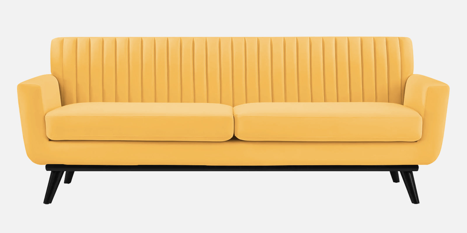 Tucker Velvet 3 Seater Sofa In Turmeric Yellow Colour