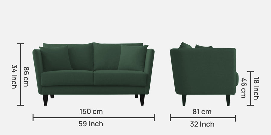 Norway Velvet 2 Seater Sofa In Amazon Green Colour - Febonic Living