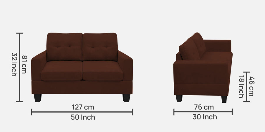 Thomas Fabric 2 Seater Sofa In Coffee Brown Colour - Febonic Living