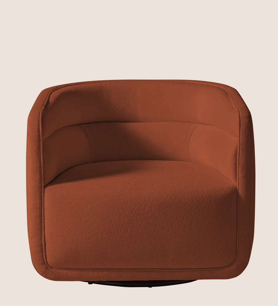 Ria Fabric Swivel Chair In Royal Orange Colour - Febonic Living
