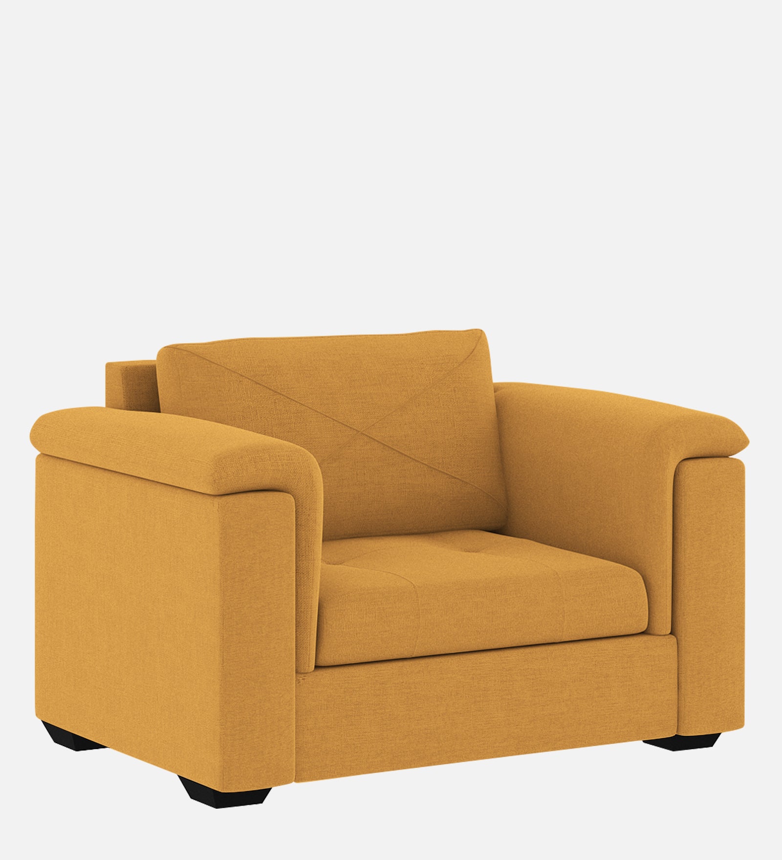 Andry Fabric 1 Seater Sofa in Blush Yellow Colour