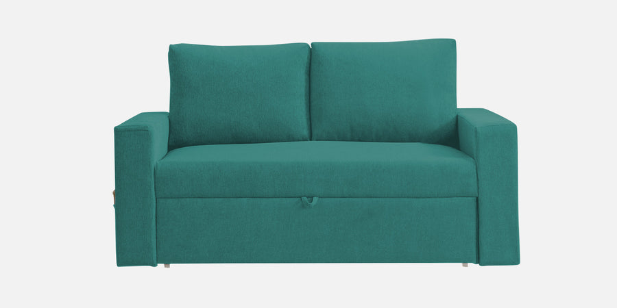 Kara Fabric 2 Seater Pull Out Sofa Cum Bed In Sea Green Colour - Febonic Living