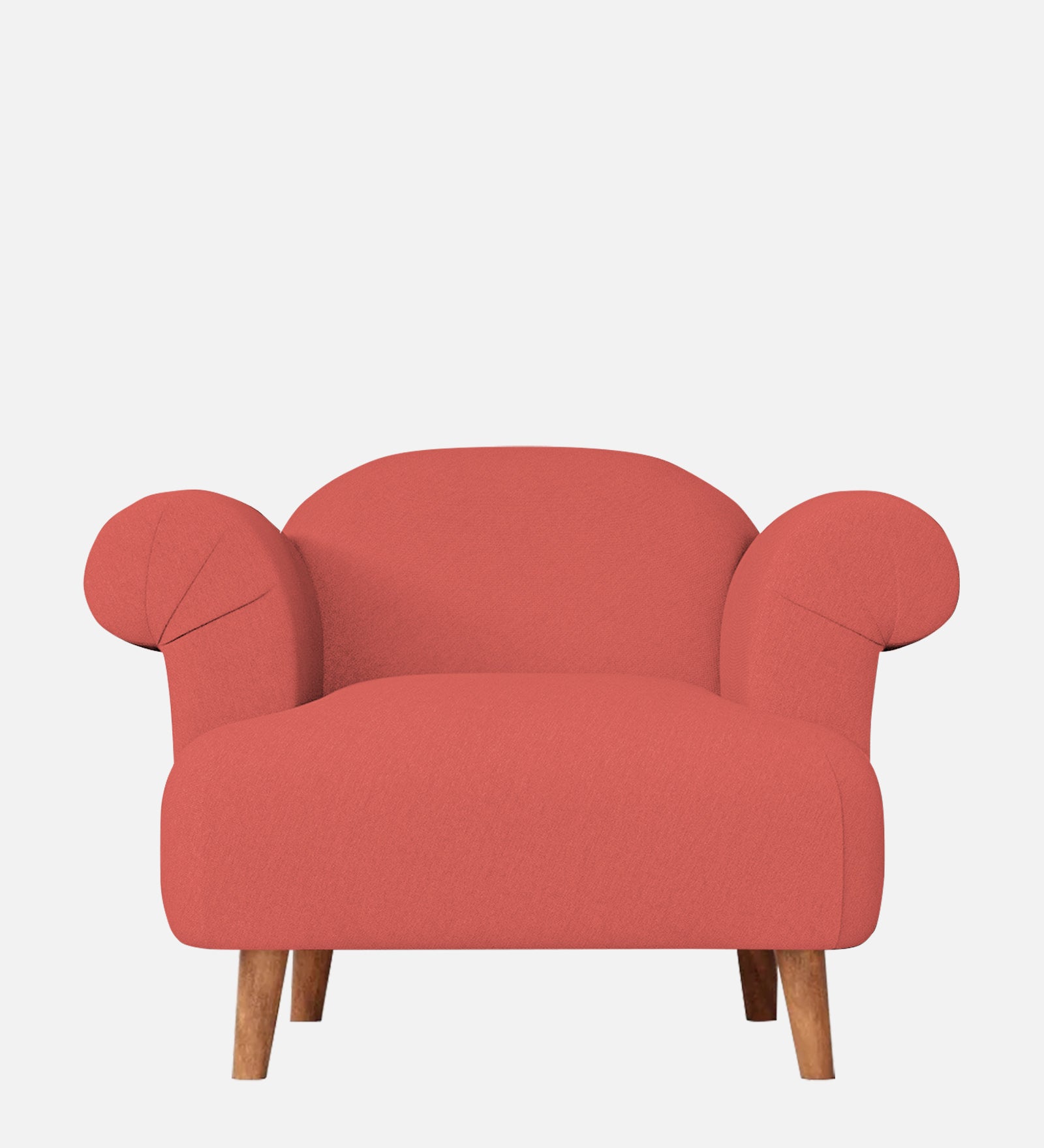 Barber Fabric 1 Seater Sofa in Salmon Pink Colour