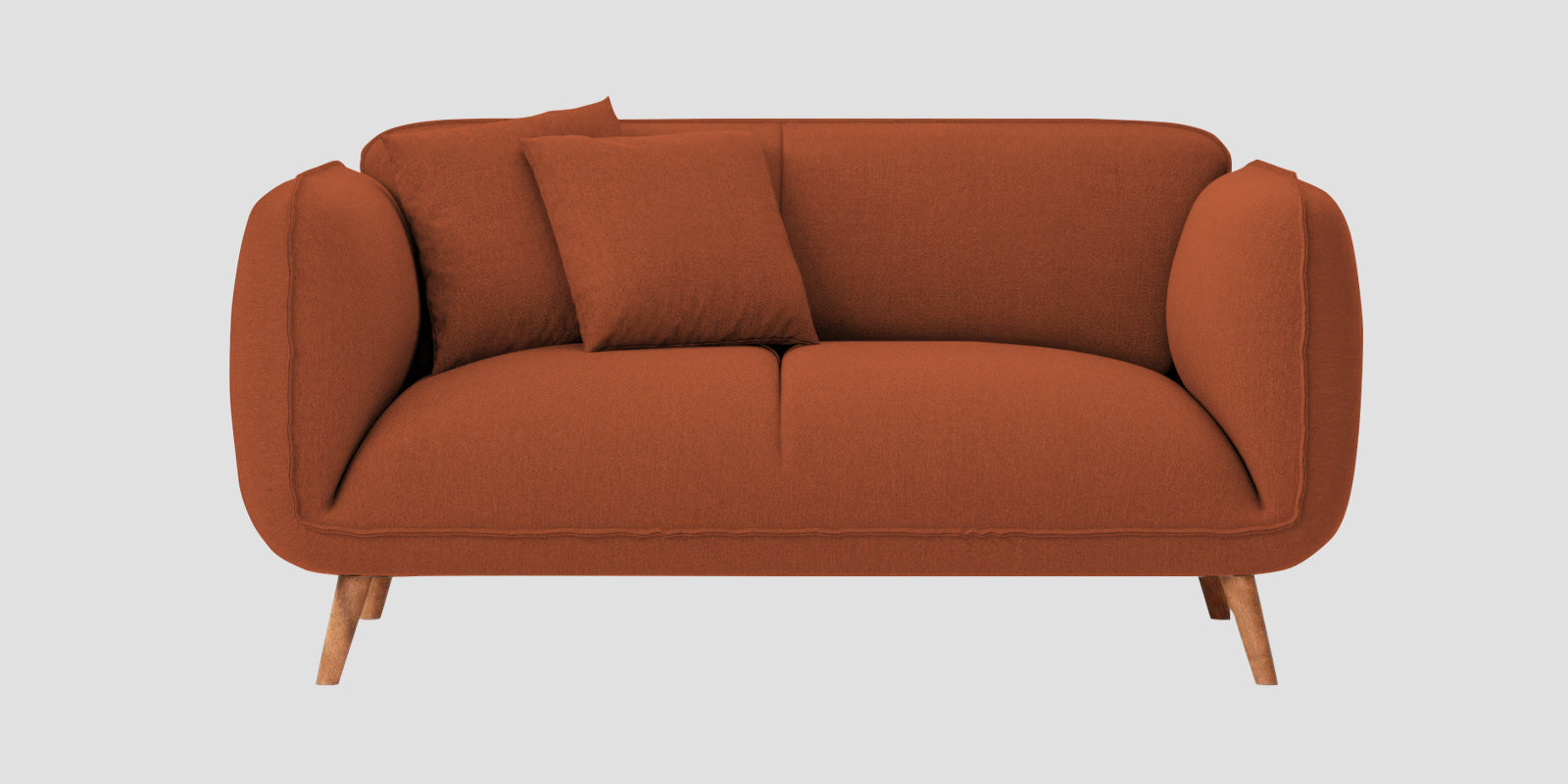 Zia Fabric 2 Seater Sofa In Royal Orange Colour