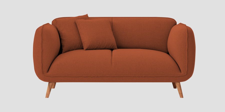 Zia Fabric 2 Seater Sofa In Royal Orange Colour - Febonic Living