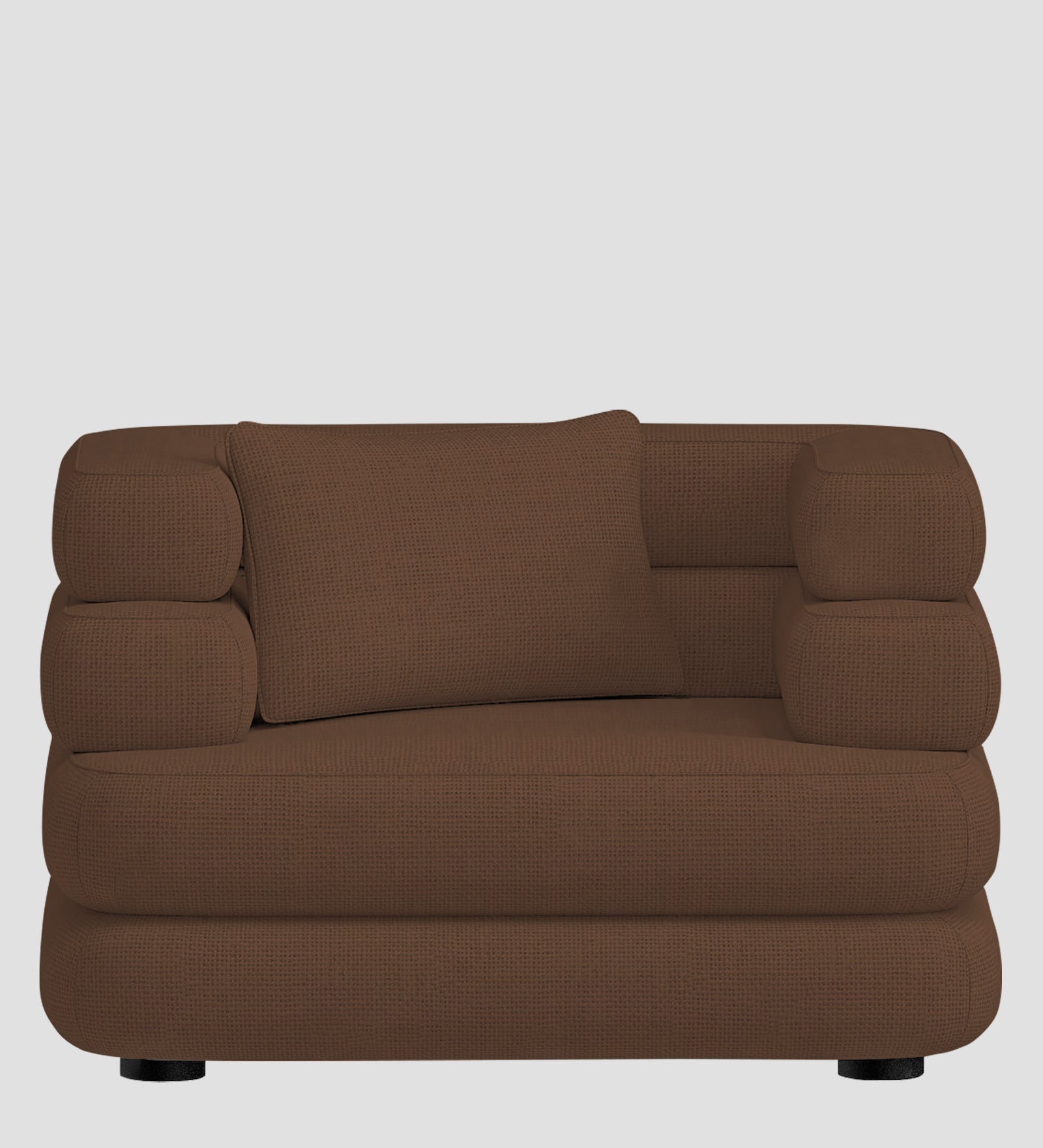 Wener Fabric 1 Seater Sofa in Ash Brown Colour