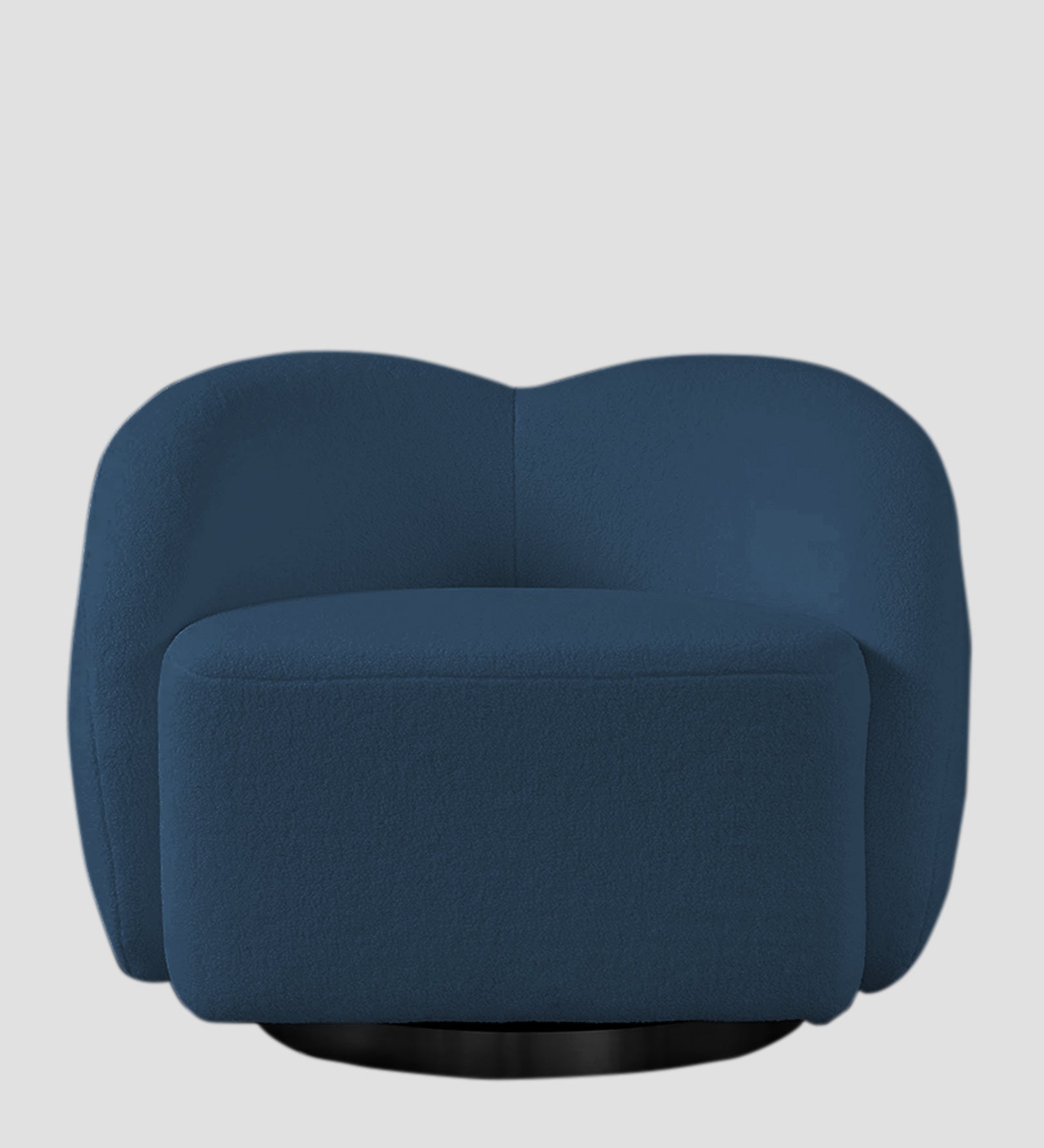 Miles Boucle Fabric Swivel Chair in Classic Blue Colour