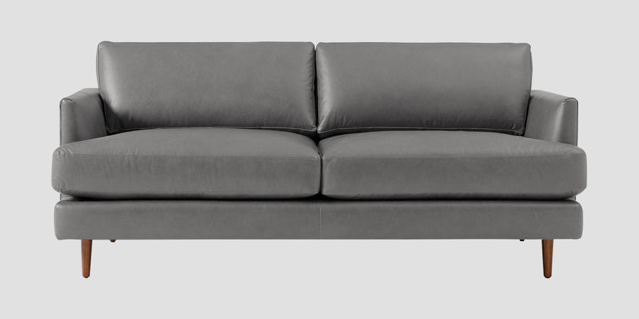 Sterio Leatherette 2 Seater Sofa In Dim Grey Colour - Febonic Living