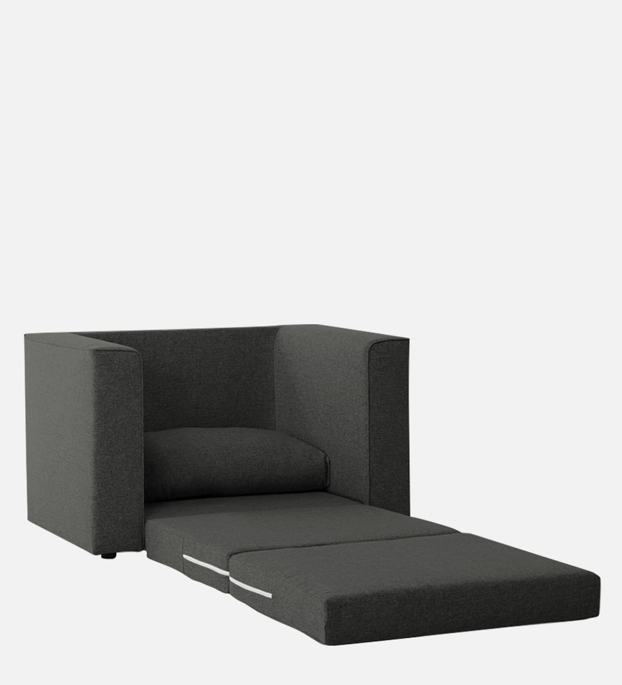 Kenia Fabric 1 Seater Foldable Sofa Cum Bed In Charcoal Grey Colour - Febonic Living