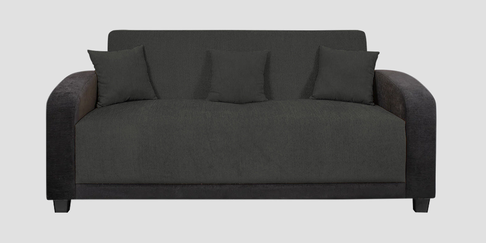 Alex Fabric 3 Seater Sofa In Charcoal Grey Colour